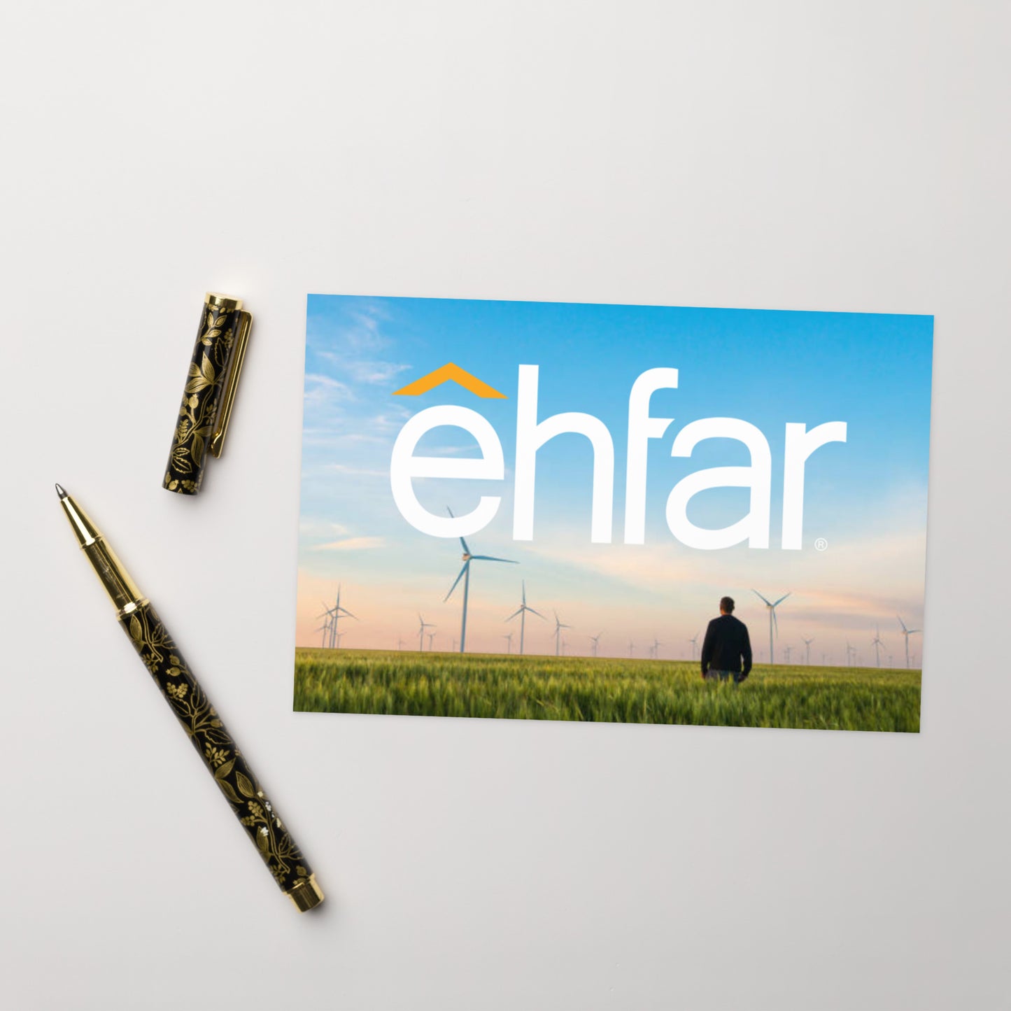 ehfar wind turbines Greeting card